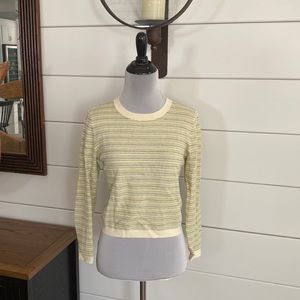 Veronica Beard Striped Knit Cropped Sweater
